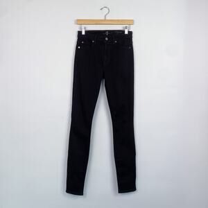 7 For All Mankind The High Waist Skinny Jeans Black 27